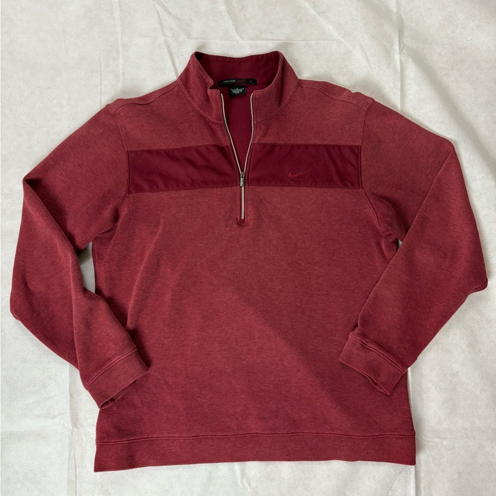 Nike Tiger Woods Collection 1/4 Zip Pullover Jacket Men's Large Sweater Red